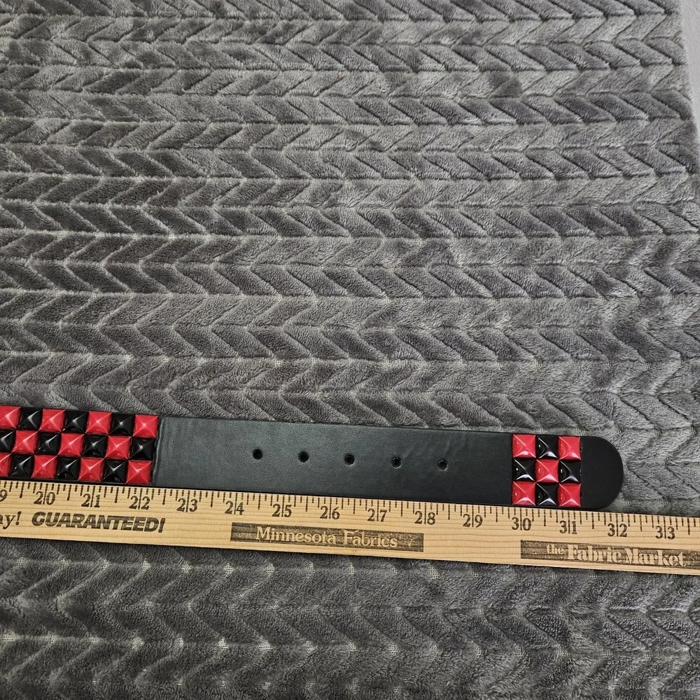 NEW*Hot Topic Black Red Stud Rocker Biker Punk Gothic Belt Size Extra Small XS